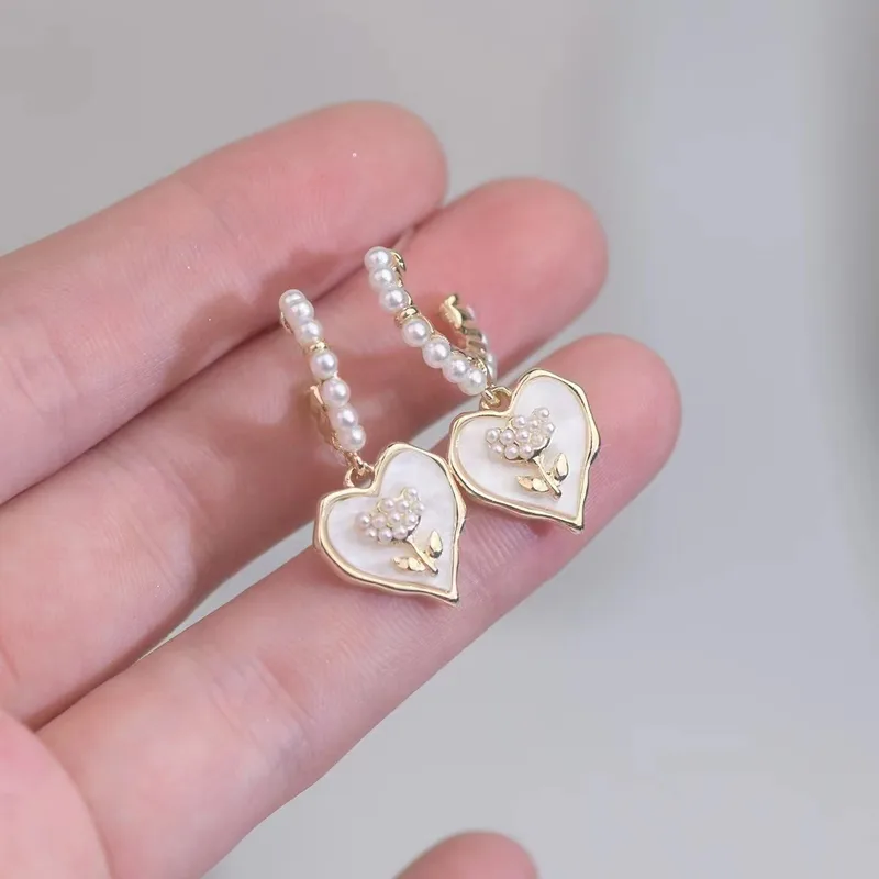 Pearl Heart Bloom Earrings🤍