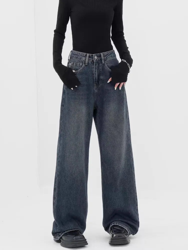 Aesthetic Black Baggy Denim Jeans | Y2K Streetwear Style 🖤