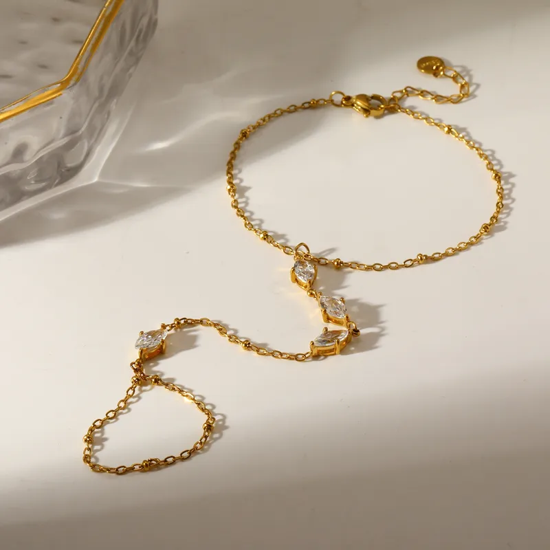 Premium Aurora Crystal Hand Chain Bracelet