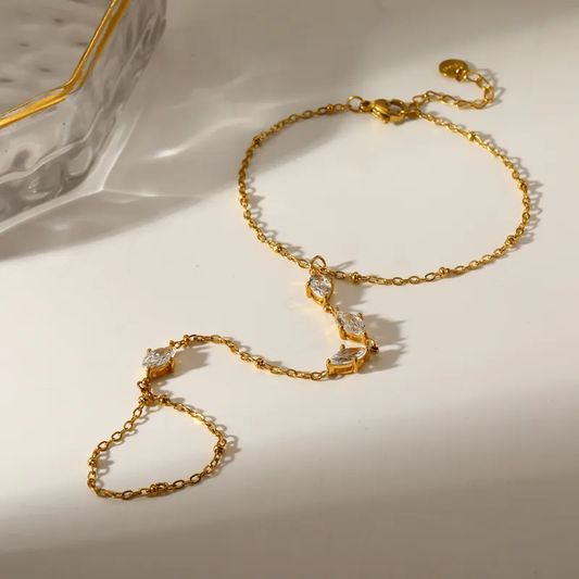 Premium Aurora Crystal Hand Chain Bracelet