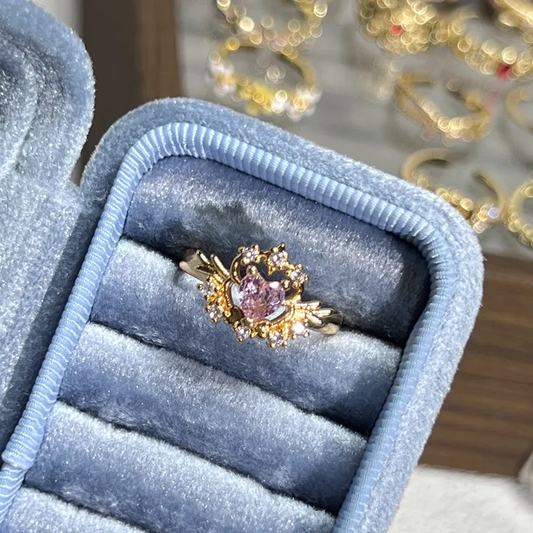 Premium Princess Heart Crown Ring 🩷💍