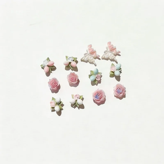 Premium Floral Stud Earrings Set (6 Pairs)