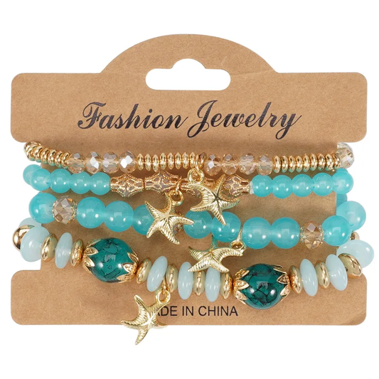 Seaside Star Charm Bracelet Set 🌊🐚✨️