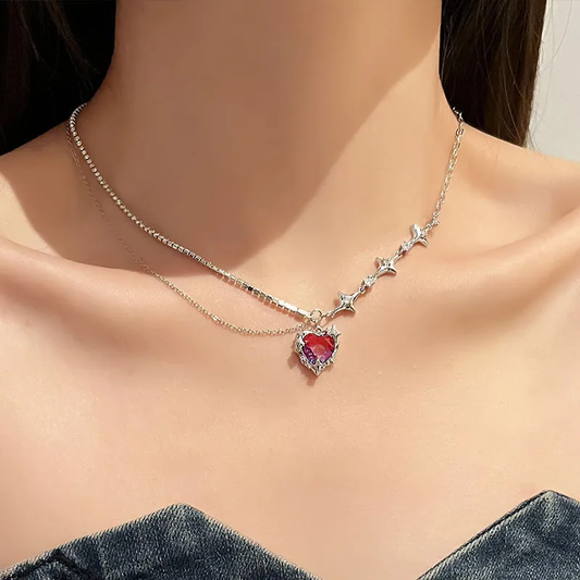 Scarlet Heart Gothic Necklace