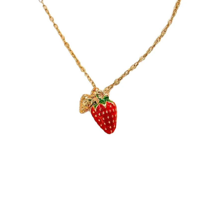 Premium Strawberry Charm Necklace 🍓